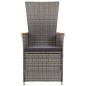 vidaXL Sedie da Giardino Reclinabili 2 pz e Cuscini Polyrattan Grigio vidaXL Sedie da Giardino Reclinabili 2 pz e Cuscini Polyrattan Grigio