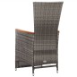 vidaXL Sedie da Giardino Reclinabili 2 pz e Cuscini Polyrattan Grigio vidaXL Sedie da Giardino Reclinabili 2 pz e Cuscini Polyrattan Grigio