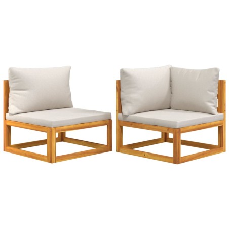 vidaXL Set Divani da Giardino 2pz con Cuscini Legno Massello di Acacia
