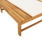 vidaXL Lettino Cuscino e Guanciale Bianco Crema Legno Massello Acacia vidaXL Lettino Cuscino e Guanciale Bianco Crema Legno Massello Acacia