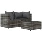 vidaXL Set Divani da Giardino 3 pz con Cuscini in Polyrattan Grigio vidaXL Set Divani da Giardino 3 pz con Cuscini in Polyrattan Grigio