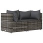 vidaXL Set Divani da Giardino 3 pz con Cuscini in Polyrattan Grigio vidaXL Set Divani da Giardino 3 pz con Cuscini in Polyrattan Grigio