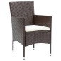 vidaXL Sedie da Pranzo per Giardino 4 pz in Polyrattan Marrone vidaXL Sedie da Pranzo per Giardino 4 pz in Polyrattan Marrone