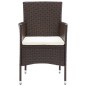 vidaXL Sedie da Pranzo per Giardino 4 pz in Polyrattan Marrone vidaXL Sedie da Pranzo per Giardino 4 pz in Polyrattan Marrone