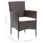 vidaXL Sedie da Pranzo per Giardino 4 pz in Polyrattan Marrone vidaXL Sedie da Pranzo per Giardino 4 pz in Polyrattan Marrone