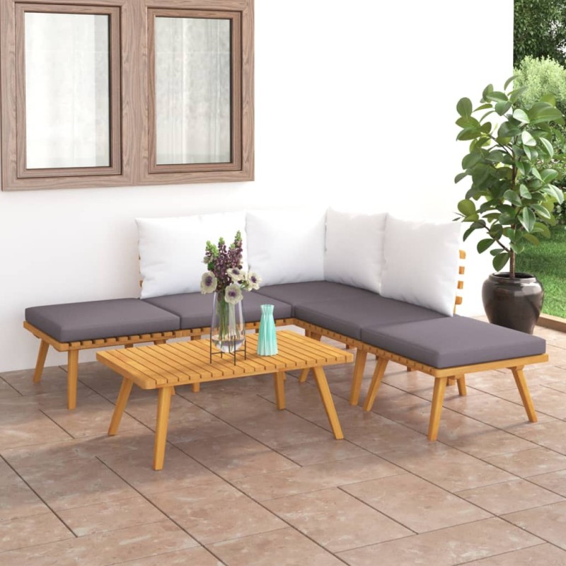 vidaXL Set Divani da Giardino 6 pz in Legno Massello di Acacia vidaXL Set Divani da Giardino 6 pz in Legno Massello di Acacia