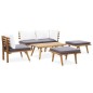 vidaXL Set Divani da Giardino 6 pz in Legno Massello di Acacia vidaXL Set Divani da Giardino 6 pz in Legno Massello di Acacia