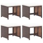 vidaXL Sgabelli da Giardino 4 pz con Cuscini in Polyrattan Marrone vidaXL Sgabelli da Giardino 4 pz con Cuscini in Polyrattan Marrone