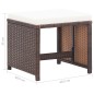 vidaXL Sgabelli da Giardino 4 pz con Cuscini in Polyrattan Marrone vidaXL Sgabelli da Giardino 4 pz con Cuscini in Polyrattan Marrone
