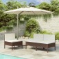 vidaXL Sedie da Giardino 3 pz con Cuscini in Polyrattan Marroni vidaXL Sedie da Giardino 3 pz con Cuscini in Polyrattan Marroni