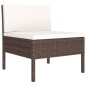 vidaXL Sedie da Giardino 3 pz con Cuscini in Polyrattan Marroni vidaXL Sedie da Giardino 3 pz con Cuscini in Polyrattan Marroni