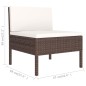 vidaXL Sedie da Giardino 3 pz con Cuscini in Polyrattan Marroni vidaXL Sedie da Giardino 3 pz con Cuscini in Polyrattan Marroni