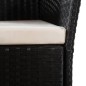 vidaXL Sedie da Esterno con Cuscini in Polyrattan Nero