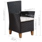 vidaXL Sedie da Esterno con Cuscini in Polyrattan Nero