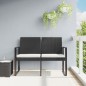 vidaXL Panca da Giardino a 2 Posti con Cuscini in Rattan PP Nero vidaXL Panca da Giardino a 2 Posti con Cuscini in Rattan PP Nero
