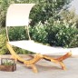 vidaXL Lettino con Tettuccio 100x200x126 cm in Legno Curvato Crema vidaXL Lettino con Tettuccio 100x200x126 cm in Legno Curvato Crema