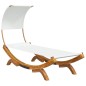 vidaXL Lettino con Tettuccio 100x200x126 cm in Legno Curvato Crema vidaXL Lettino con Tettuccio 100x200x126 cm in Legno Curvato Crema