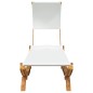 vidaXL Lettino con Tettuccio 100x200x126 cm in Legno Curvato Crema vidaXL Lettino con Tettuccio 100x200x126 cm in Legno Curvato Crema