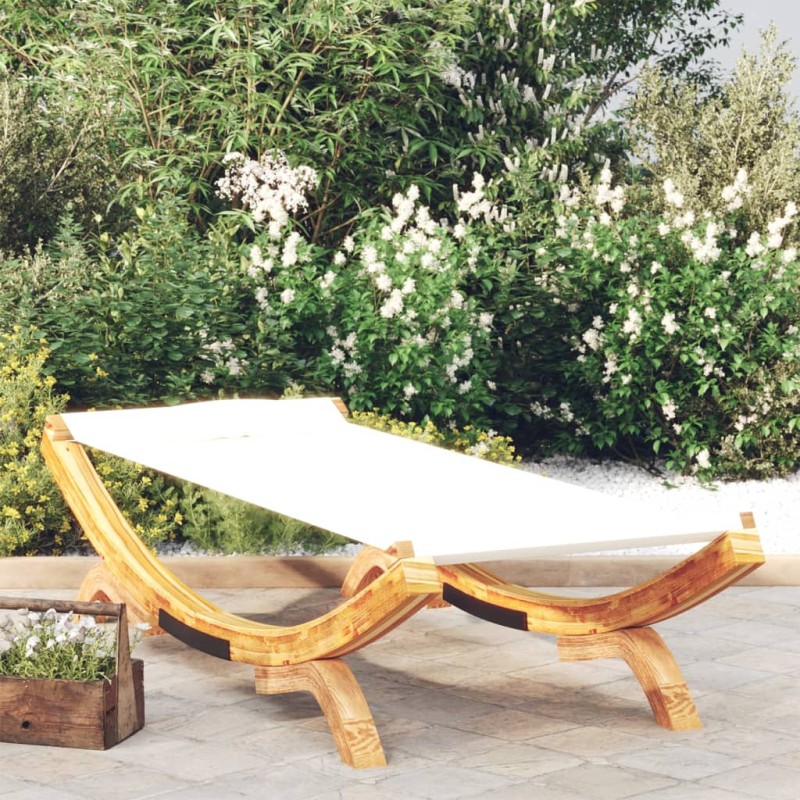 vidaXL Lettino Prendisole 100x188,5x44 cm in Legno Curvato Crema vidaXL Lettino Prendisole 100x188,5x44 cm in Legno Curvato Crema