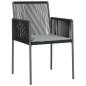 vidaXL Sedie Giardino con Cuscini 2 pz Nere 54x60,5x83,5 cm Polyrattan vidaXL Sedie Giardino con Cuscini 2 pz Nere 54x60,5x83,5 cm Polyrattan