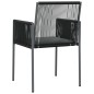 vidaXL Sedie Giardino con Cuscini 2 pz Nere 54x60,5x83,5 cm Polyrattan vidaXL Sedie Giardino con Cuscini 2 pz Nere 54x60,5x83,5 cm Polyrattan