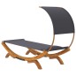 vidaXL Lettino con Tettuccio 100x200x126 cm in Legno Curvato Antracite vidaXL Lettino con Tettuccio 100x200x126 cm in Legno Curvato Antracite