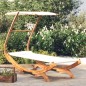 vidaXL Lettino con Tettuccio 100x190x134 cm in Legno Curvato Crema vidaXL Lettino con Tettuccio 100x190x134 cm in Legno Curvato Crema
