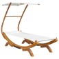vidaXL Lettino con Tettuccio 100x190x134 cm in Legno Curvato Crema vidaXL Lettino con Tettuccio 100x190x134 cm in Legno Curvato Crema