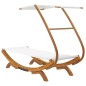 vidaXL Lettino con Tettuccio 100x190x134 cm in Legno Curvato Crema vidaXL Lettino con Tettuccio 100x190x134 cm in Legno Curvato Crema