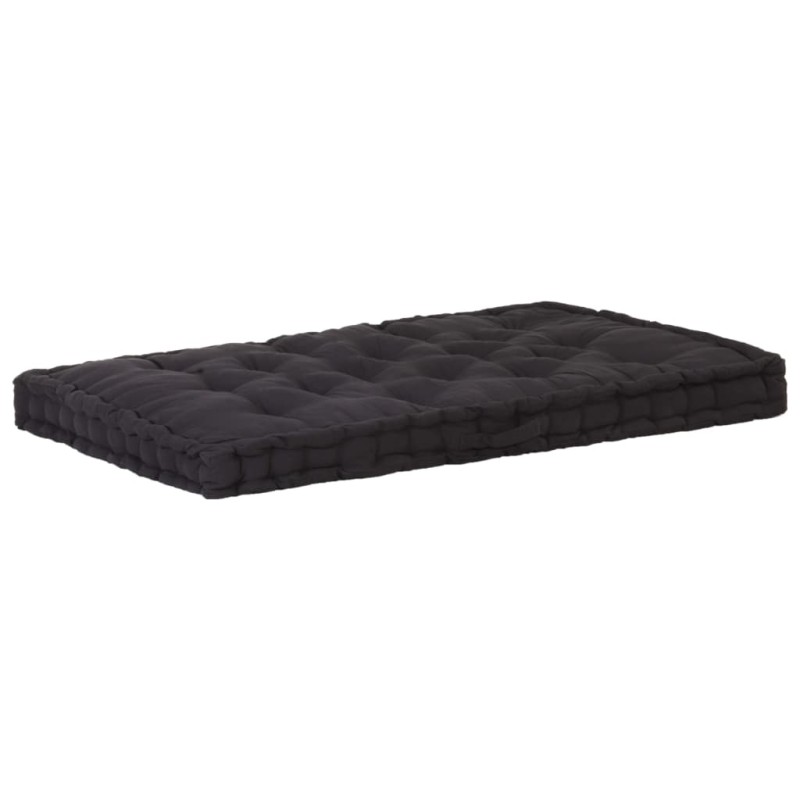 vidaXL Cuscino per Pallet e Pavimento in Cotone 120x80x10 cm Nero vidaXL Cuscino per Pallet e Pavimento in Cotone 120x80x10 cm Nero