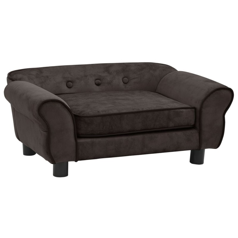 vidaXL Divano per Cani Marrone 72x45x30 cm in Peluche vidaXL Divano per Cani Marrone 72x45x30 cm in Peluche