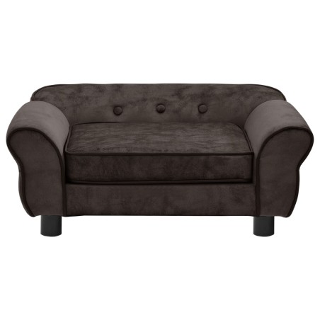 vidaXL Divano per Cani Marrone 72x45x30 cm in Peluche