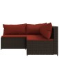 vidaXL Set Mobili da Giardino 3 pz con Cuscini in Polyrattan Marrone vidaXL Set Mobili da Giardino 3 pz con Cuscini in Polyrattan Marrone