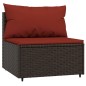 vidaXL Set Mobili da Giardino 3 pz con Cuscini in Polyrattan Marrone vidaXL Set Mobili da Giardino 3 pz con Cuscini in Polyrattan Marrone
