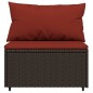 vidaXL Set Mobili da Giardino 3 pz con Cuscini in Polyrattan Marrone vidaXL Set Mobili da Giardino 3 pz con Cuscini in Polyrattan Marrone