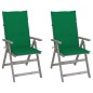 Sedie da Giardino Reclinabili 2pz con Cuscini Massello Acacia Sedie da Giardino Reclinabili 2pz con Cuscini Massello Acacia