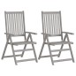 Sedie da Giardino Reclinabili 2pz con Cuscini Massello Acacia Sedie da Giardino Reclinabili 2pz con Cuscini Massello Acacia