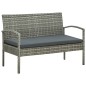 vidaXL Set Divani da Giardino 4 pz con Cuscini in Polyrattan Grigio vidaXL Set Divani da Giardino 4 pz con Cuscini in Polyrattan Grigio
