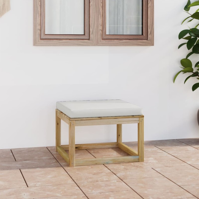 Sgabello da Giardino con Cuscino Legno di Pino Verde Impregnato Sgabello da Giardino con Cuscino Legno di Pino Verde Impregnato