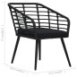 vidaXL Set da Bistrot 3 pz in Polyrattan Nero vidaXL Set da Bistrot 3 pz in Polyrattan Nero