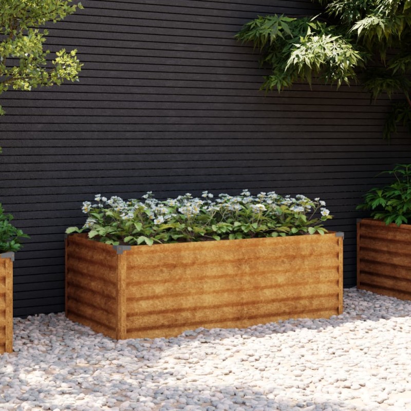 vidaXL Fioriera Rialzata da Giardino 100x50x36 cm in Acciaio Corten vidaXL Fioriera Rialzata da Giardino 100x50x36 cm in Acciaio Corten