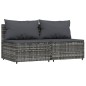 vidaXL Divani Centrali da Giardino con Cuscini 2pz Polyrattan Grigio