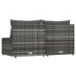 vidaXL Divani Centrali da Giardino con Cuscini 2pz Polyrattan Grigio