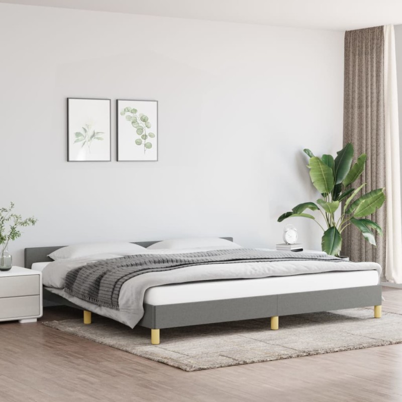 vidaXL Giroletto senza Materasso Grigio Scuro 200x200 cm Tessuto vidaXL Giroletto senza Materasso Grigio Scuro 200x200 cm Tessuto
