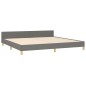 vidaXL Giroletto senza Materasso Grigio Scuro 200x200 cm Tessuto vidaXL Giroletto senza Materasso Grigio Scuro 200x200 cm Tessuto