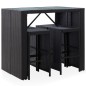 vidaXL Set da Bar da Giardino 5 pz in Polyrattan e Vetro Nero vidaXL Set da Bar da Giardino 5 pz in Polyrattan e Vetro Nero