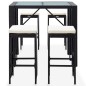 vidaXL Set da Bar da Giardino 5 pz in Polyrattan e Vetro Nero vidaXL Set da Bar da Giardino 5 pz in Polyrattan e Vetro Nero