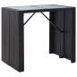 vidaXL Set da Bar da Giardino 5 pz in Polyrattan e Vetro Nero vidaXL Set da Bar da Giardino 5 pz in Polyrattan e Vetro Nero