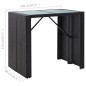 vidaXL Set da Bar da Giardino 5 pz in Polyrattan e Vetro Nero vidaXL Set da Bar da Giardino 5 pz in Polyrattan e Vetro Nero