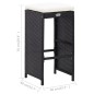vidaXL Set da Bar da Giardino 5 pz in Polyrattan e Vetro Nero vidaXL Set da Bar da Giardino 5 pz in Polyrattan e Vetro Nero